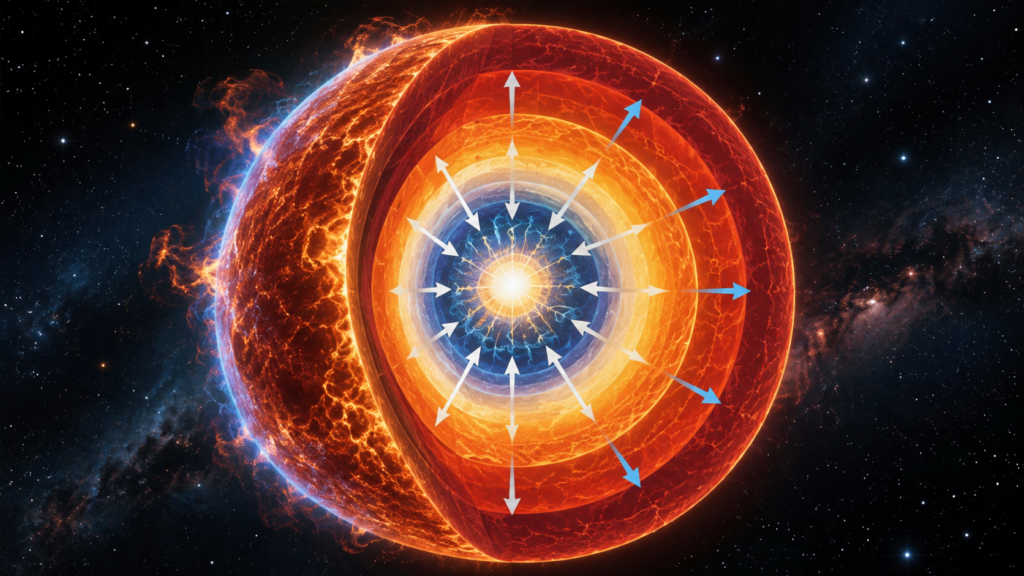 Massive star balancing gravity and nuclear-fusion pressure