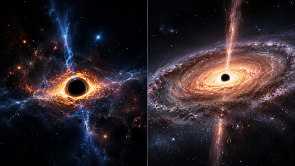 Comparison of stellar-mass and supermassive black holes