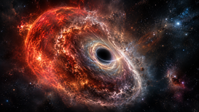 Massive star collapsing to form a stellar black hole