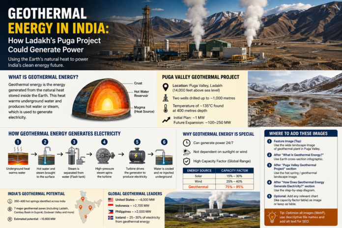 Geothermal energy project in Puga Valley, Ladakh