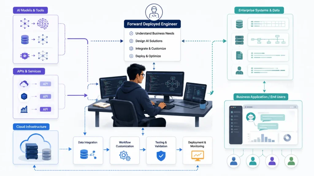 Forward Deployed Engineer connecting AI deployment with enterprise workflows