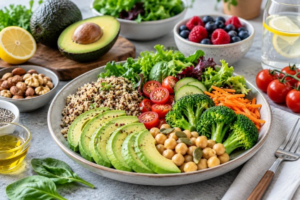 Avocado served with heart-healthy foods as part of a balanced diet