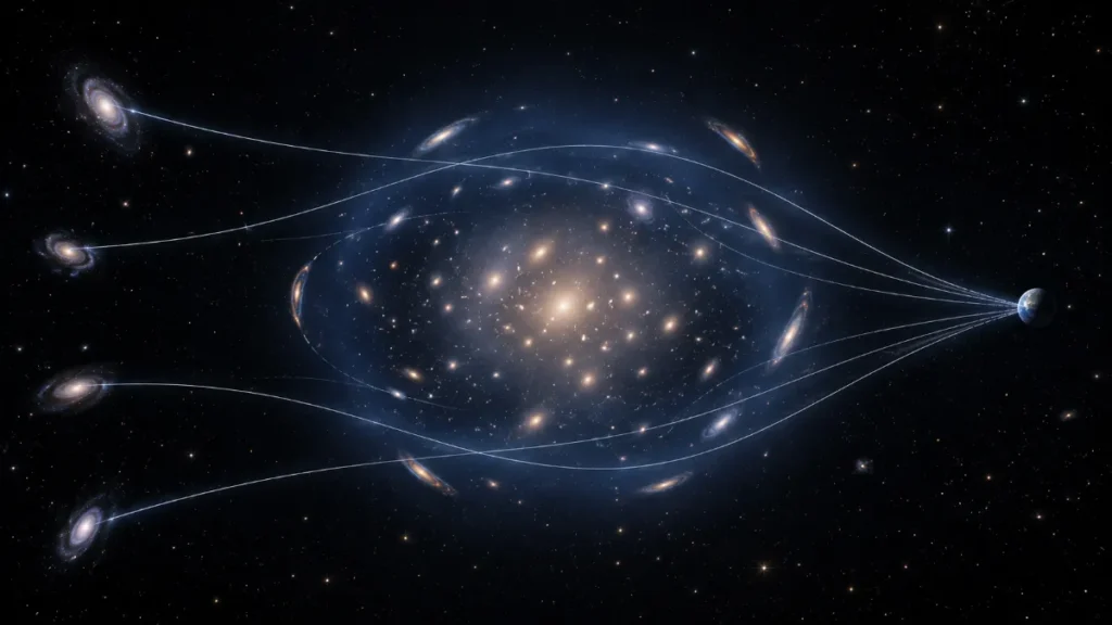 Gravitational lensing reveals the effects of dark matter