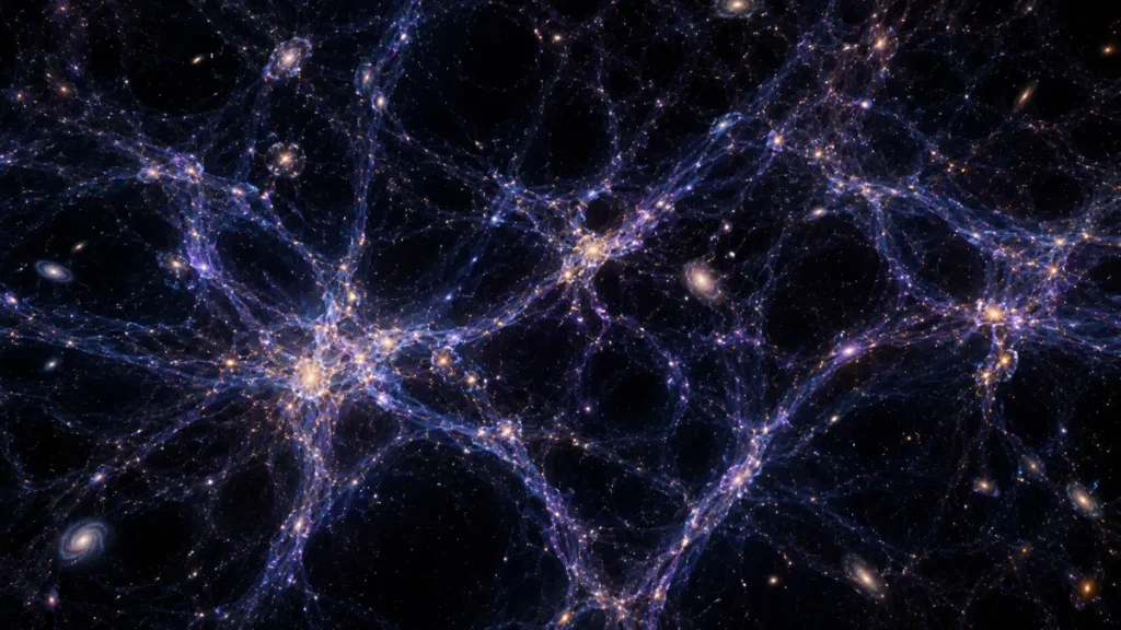 Cosmic web showing the large-scale structure associated with dark matter