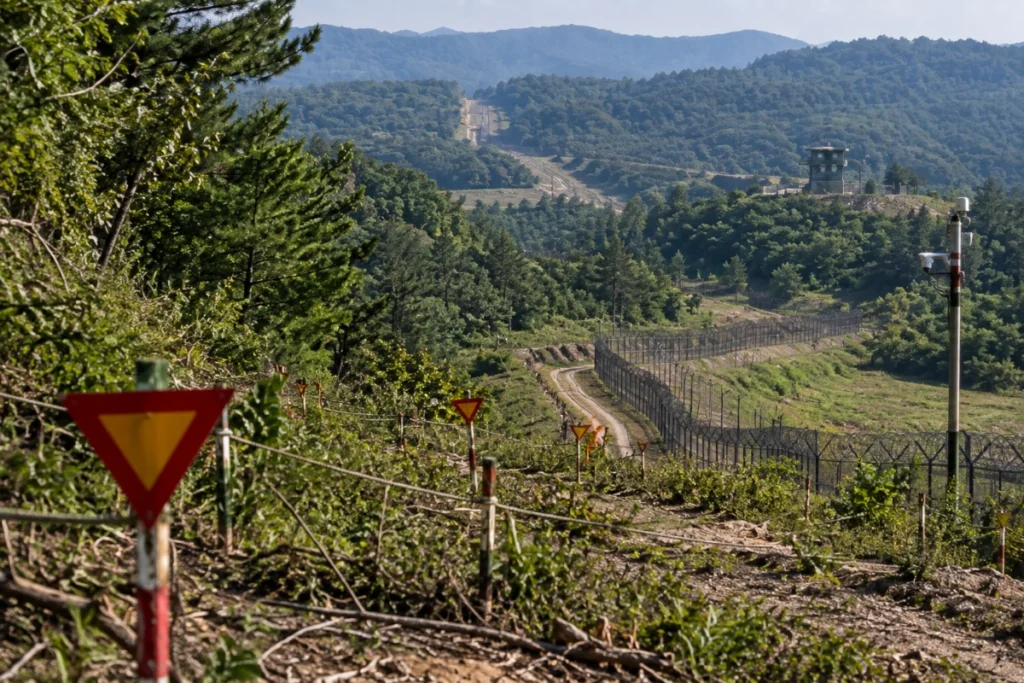 Restricted terrain representing landmine hazards in the Korean DMZ