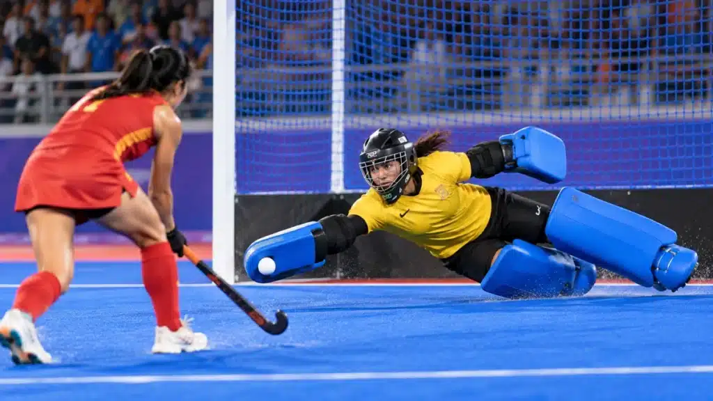 Indian hockey goalkeeper makes penalty-stroke save against China